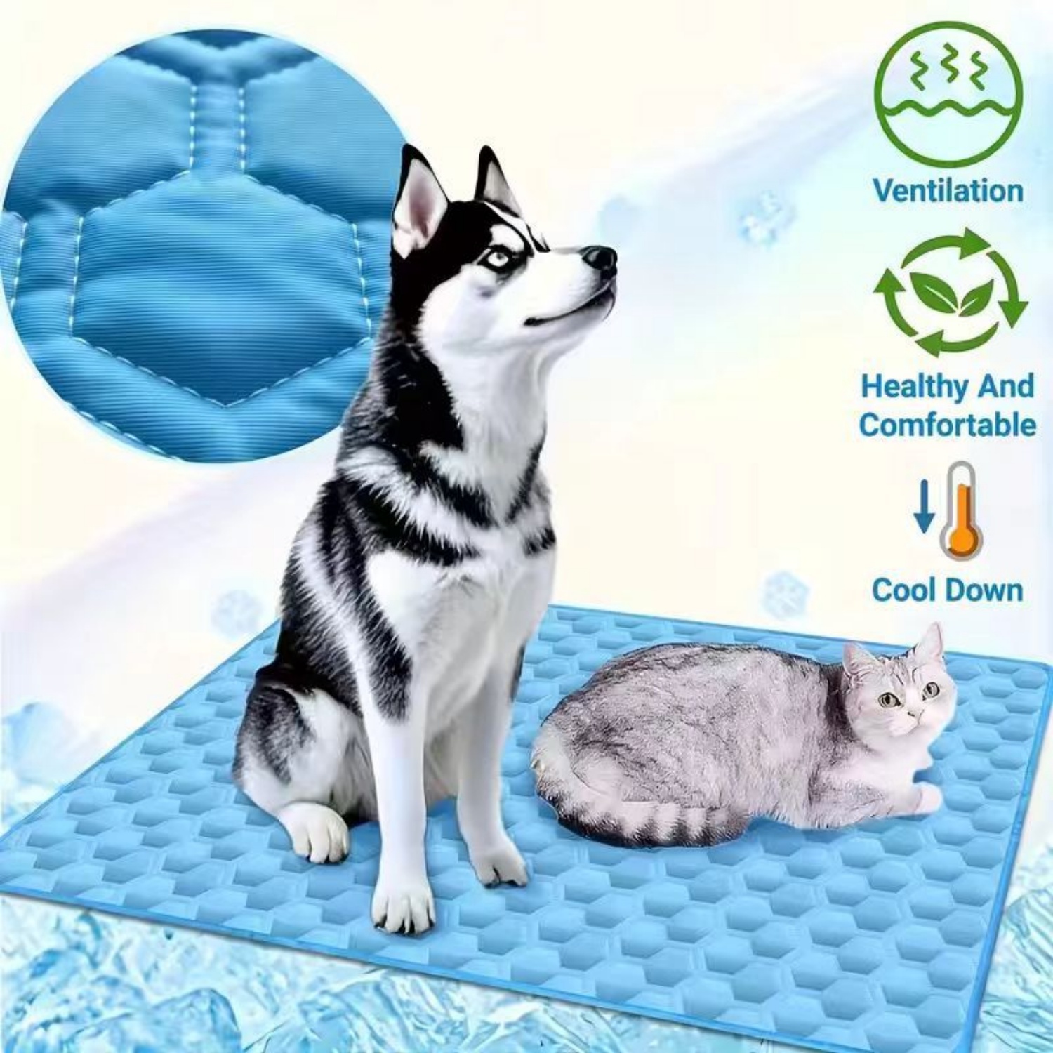 Pet Supplies Dog Wash - Summer Pet Cooling Mat Breathable Ice