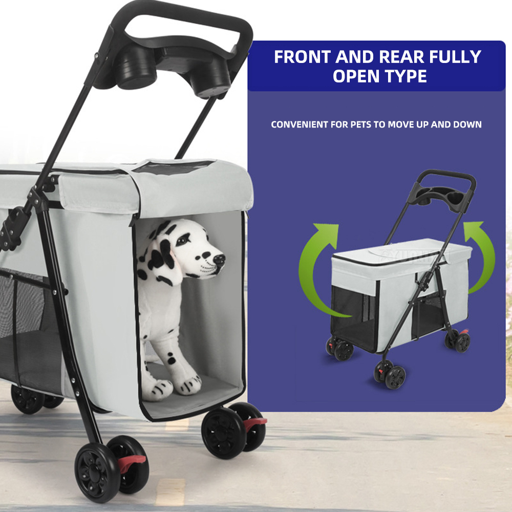 Pet Stroller Carrier - Multifunctional Foldable Pet Stroller for Medium