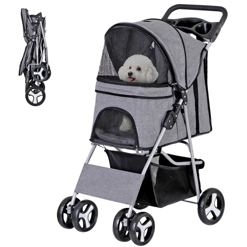 Pet Stroller Carrier - Pet Stroller, Cat/Dog Stroller with 4