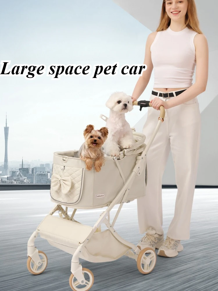 Pet Stroller Carrier - Outdoor Puppy Stroller Cat Dog Travel