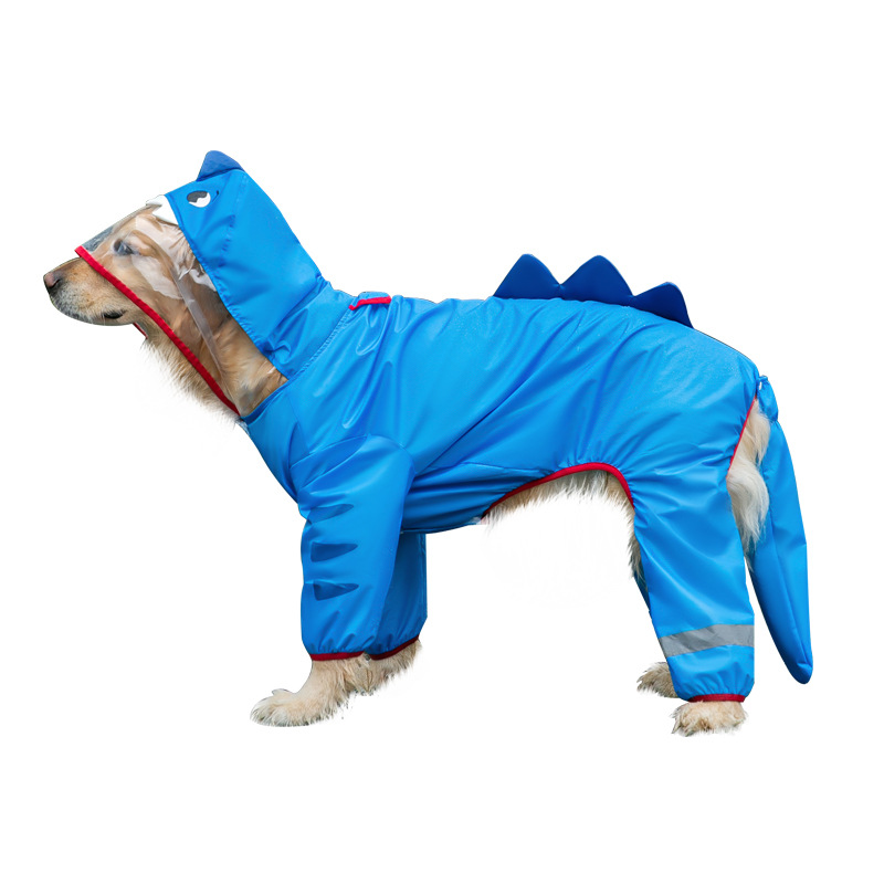 Dog Raincoat - Dog Raincoat Waterproof Hoodie Jacket Dinosaur
