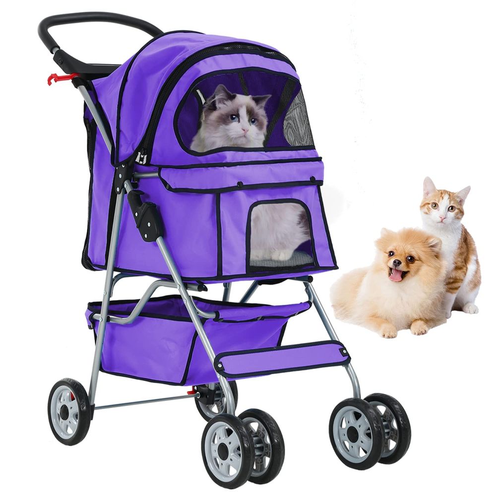 Pet Stroller Carrier - Wheels Cat Stroller, Pet Dog Jogger