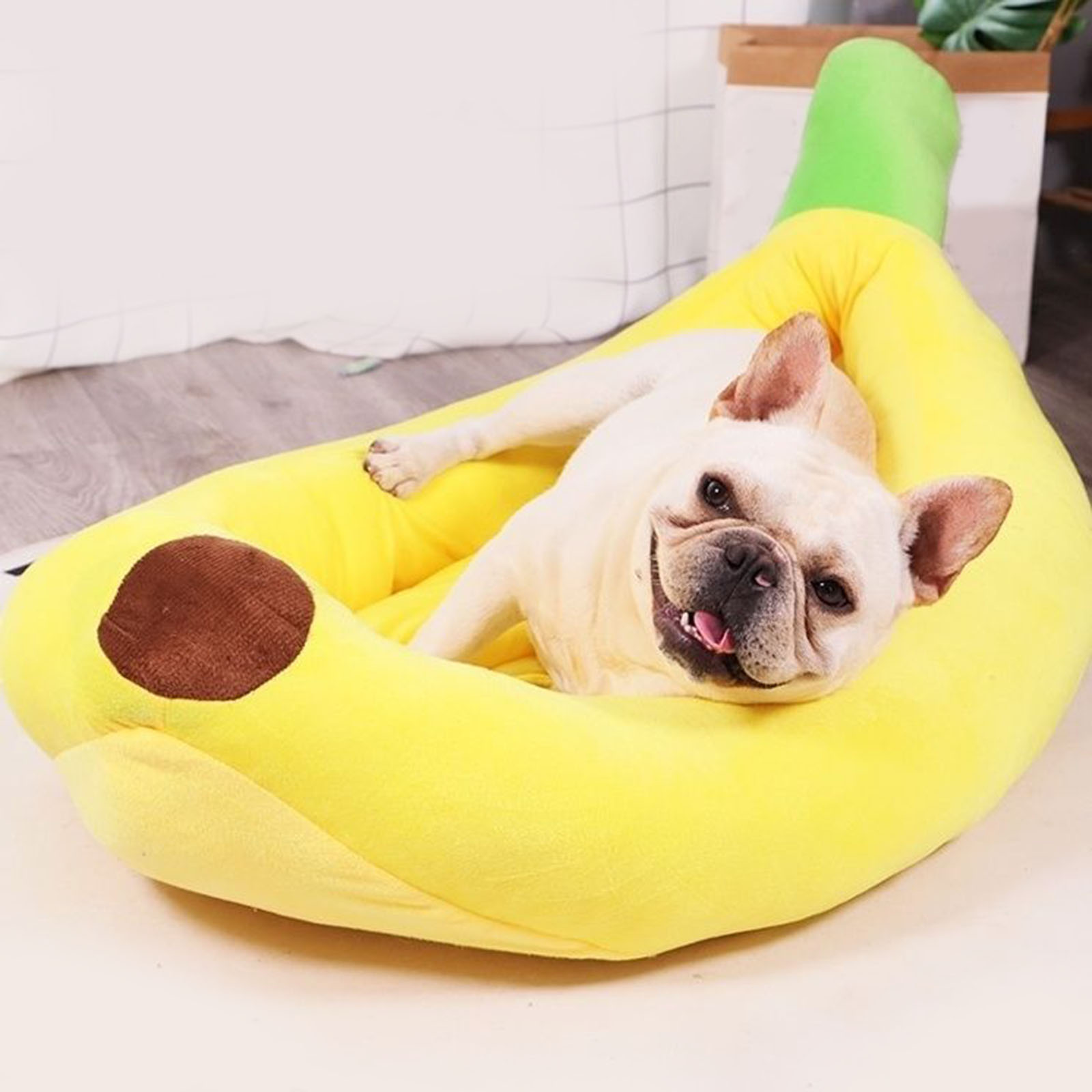 Pet Supplies Dog Wash - Banana Shaped Dog Bed Breathable Plush