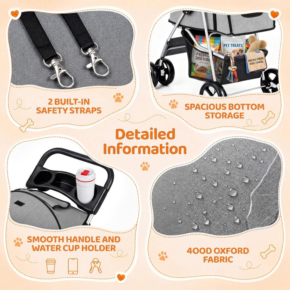 Pet Stroller, Cat/Dog Stroller - Pet Stroller Carrier review and price
