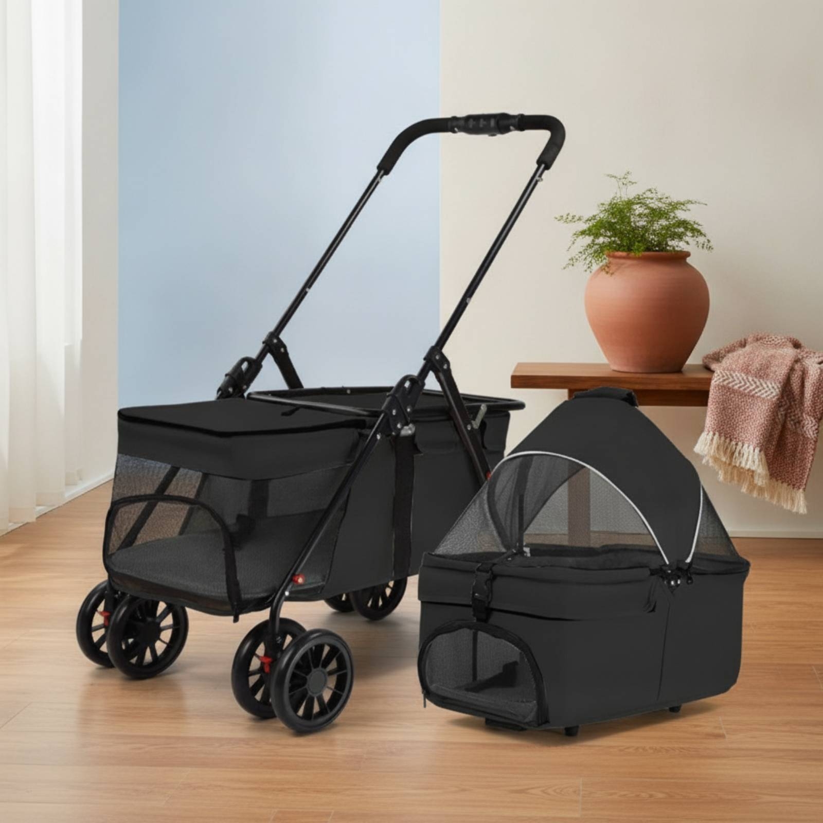 Pet Stroller with Detachable C - Pet Stroller Carrier review and price