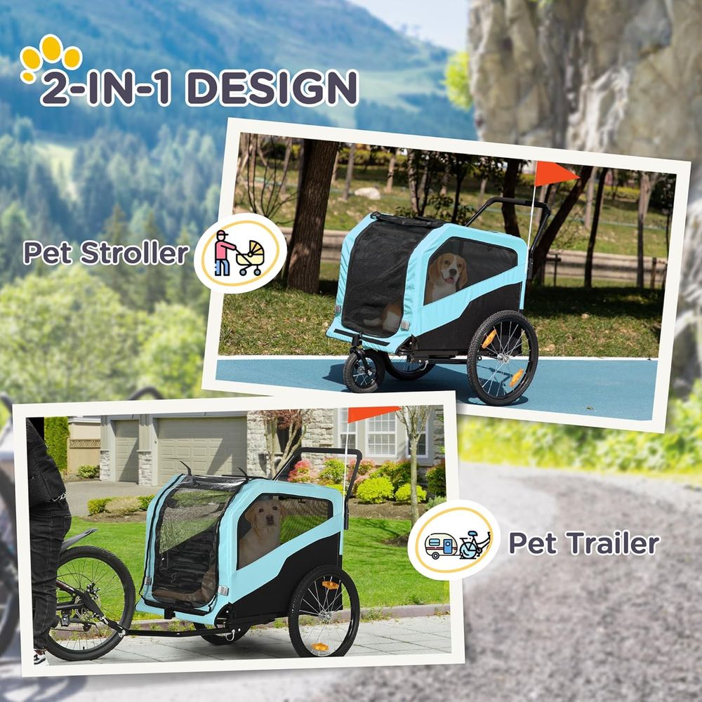 2-in-1 Dog Bike Trailer Pet St - Pet Stroller Carrier review and price