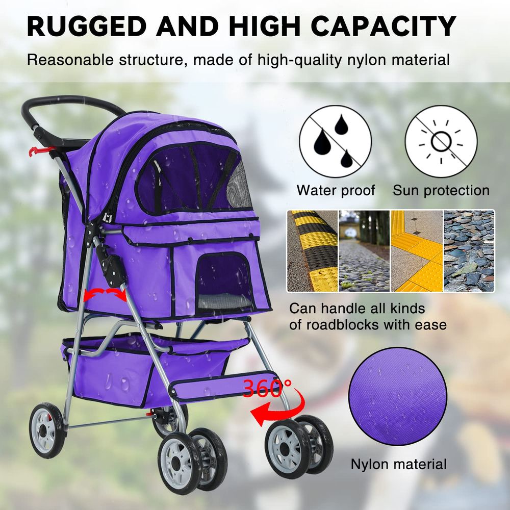 Wheels Cat Stroller, Pet Dog J - Pet Stroller Carrier review and price