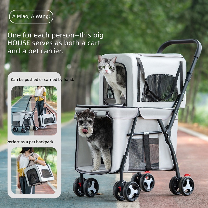 Double-layer Pet Cart, Separat - Pet Stroller Carrier review and price